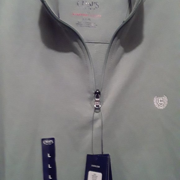 Chaps Mens Green long sleeve pullover top size Large NWT cotton blend - Picture 7 of 9
